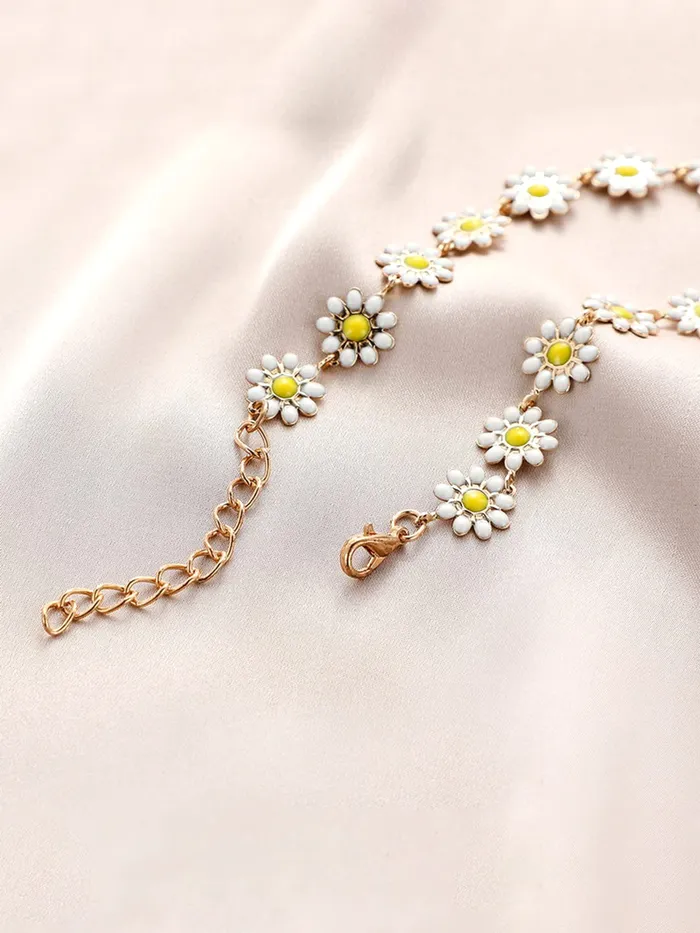 Earrings Yellow Chimes Necklace for Women Multilayer Chain Link Designed Necklace for Women and Girls Style 4 Yellow Chimes