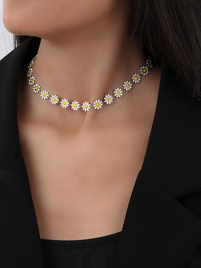 Earrings Yellow Chimes Necklace for Women Multilayer Chain Link Designed Necklace for Women and Girls Style 4 Yellow Chimes