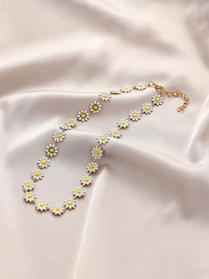 Earrings Yellow Chimes Necklace for Women Multilayer Chain Link Designed Necklace for Women and Girls Style 4 Yellow Chimes