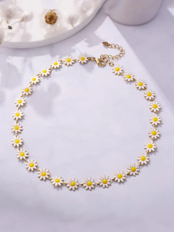 Earrings Yellow Chimes Necklace for Women Multilayer Chain Link Designed Necklace for Women and Girls Style 4 Yellow Chimes