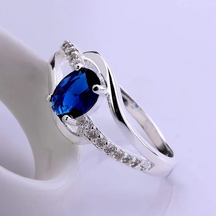 Earrings Yellow Chimes Rings for Women Blue Rich Royal Austrian Crystal Sterling Silver Plated Ring for Women and Girls Size US 8 Yellow Chimes