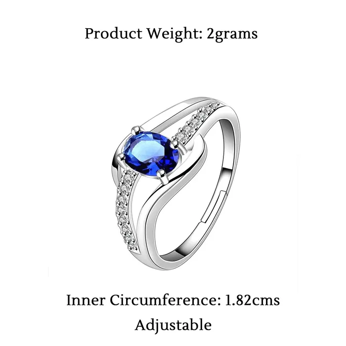 Earrings Yellow Chimes Rings for Women Blue Rich Royal Austrian Crystal Sterling Silver Plated Ring for Women and Girls Size US 8 Yellow Chimes