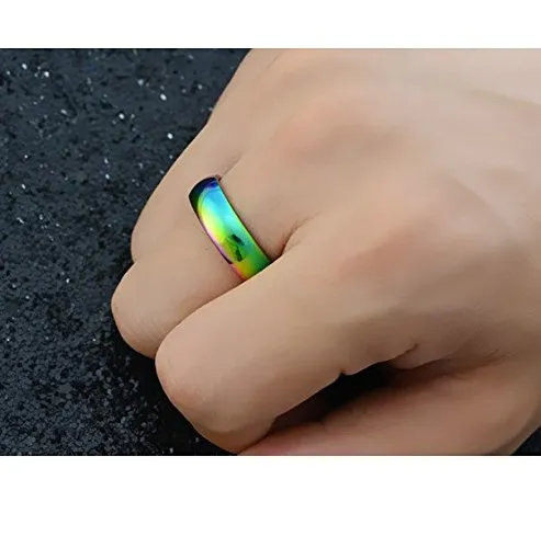 Earrings Yellow Chimes Rings for Women Unique Rainbow Colors Never Fading Titanium Steel Multicolor Ring forWomen and Girls Yellow Chimes