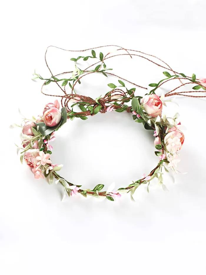 Earrings Yellow Chimes Tiara Fabric Floral Hair Vine for Women and Girls Pink Bridal Hair Vine Tiara Headband Hair Accessories Yellow Chimes