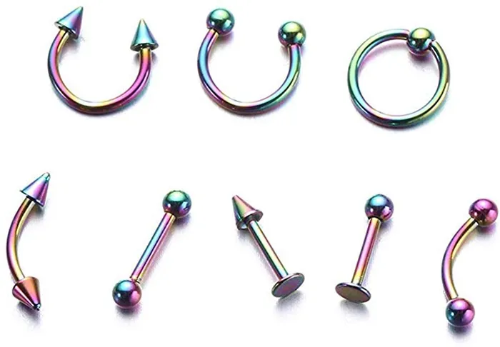 Earrings Yellow Chimes Yellow Chimes Body Piercing Jewelry for Unisex 8 pcs Set Helix Body Piercing Ear Eyebrow Nose Lip Stainless Steel Cartilage Body Jewelry for Women and Men Earrings Yellow Chimes Yellow Chimes Body Piercing Jewelry for Unisex 8 pcs Set Helix Body Piercing Ear Eyebrow Nose Lip Stainless Steel Cartilage Body Jewelry for Women and Men