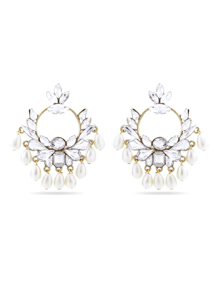 Earrings Yellow Chimes Yellow Chimes Chandbali Earrings for Women Ethnic Studded Stones Beads Traditional White Chandbali Earrings for Women and Girls Earrings Yellow Chimes Yellow Chimes Chandbali Earrings for Women Ethnic Studded Stones Beads Traditional White Chandbali Earrings for Women and Girls