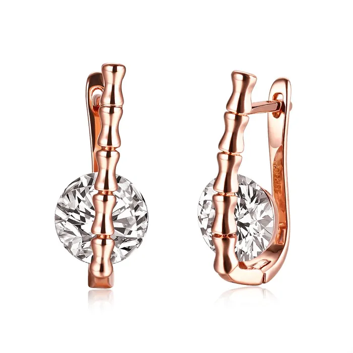 Earrings Yellow Chimes YELLOW CHIMES Crystal 18K Rose Gold Pated Swiss AAA Zircons Designer Earrings for Women