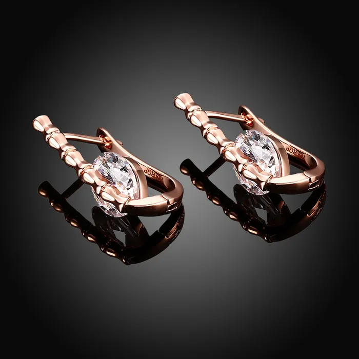 Earrings Yellow Chimes YELLOW CHIMES Crystal 18K Rose Gold Pated Swiss AAA Zircons Designer Earrings for Women