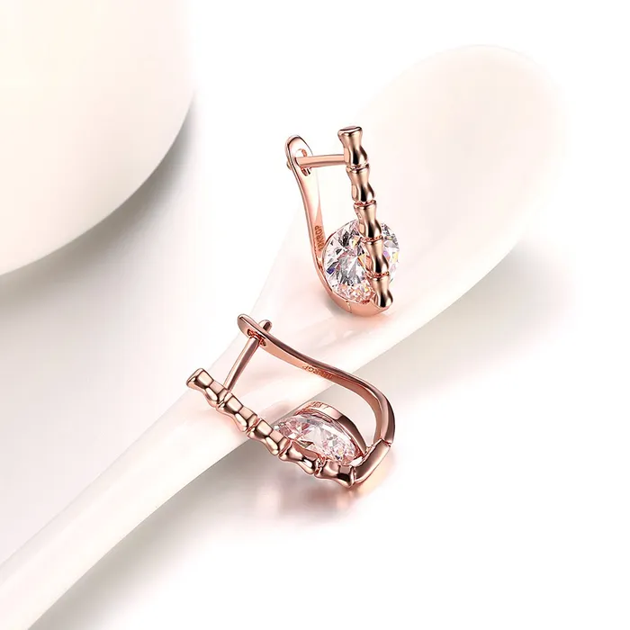 Earrings Yellow Chimes YELLOW CHIMES Crystal 18K Rose Gold Pated Swiss AAA Zircons Designer Earrings for Women