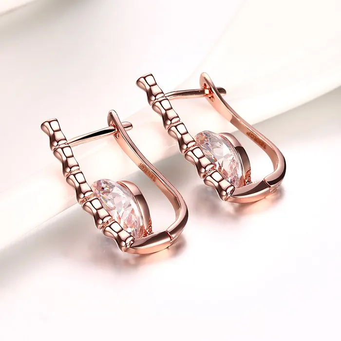 Earrings Yellow Chimes YELLOW CHIMES Crystal 18K Rose Gold Pated Swiss AAA Zircons Designer Earrings for Women