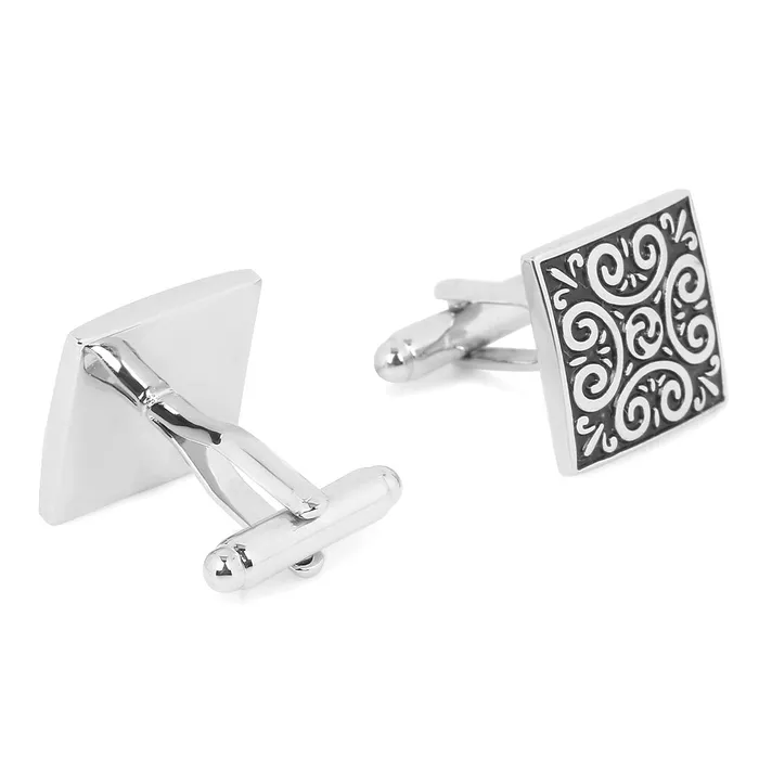Earrings Yellow Chimes Yellow Chimes Cufflinks for Men Cuff links Stainless Steel Black Square Cufflinks for Men and Boys