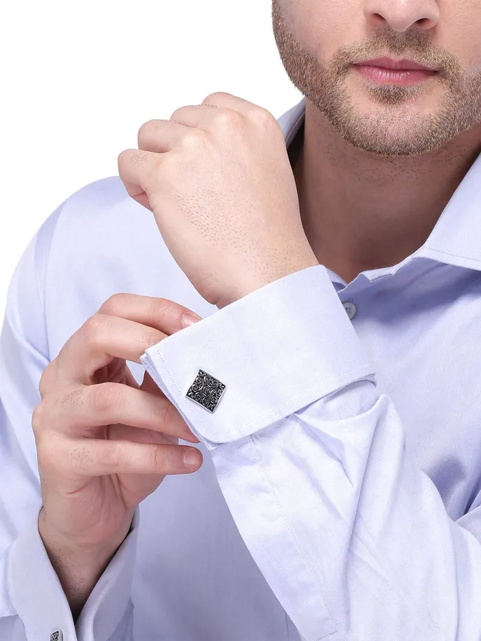 Earrings Yellow Chimes Yellow Chimes Cufflinks for Men Cuff links Stainless Steel Black Square Cufflinks for Men and Boys