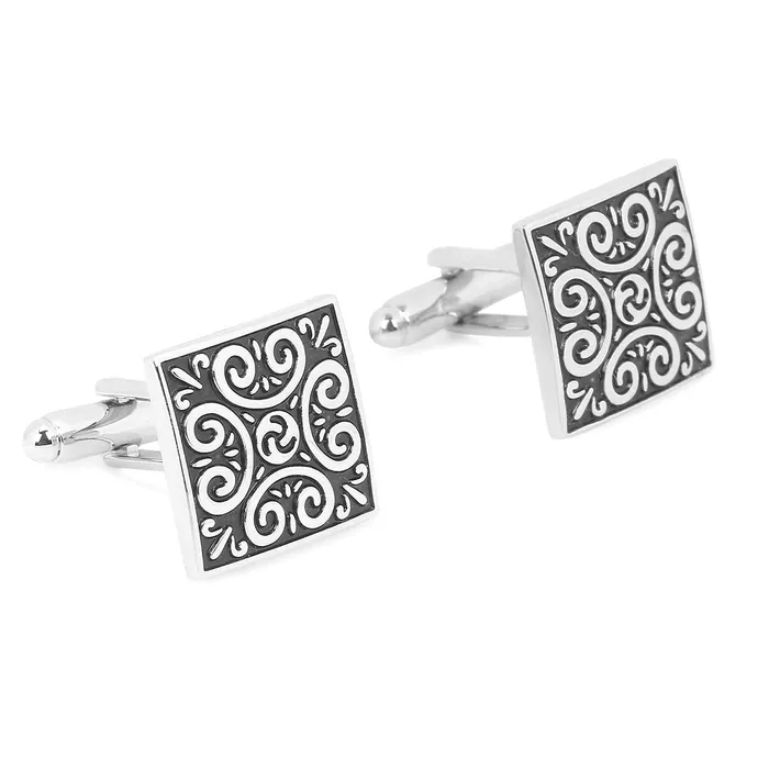 Earrings Yellow Chimes Yellow Chimes Cufflinks for Men Cuff links Stainless Steel Black Square Cufflinks for Men and Boys