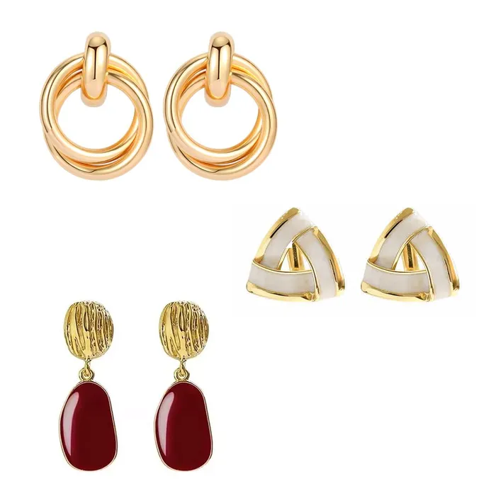 Earrings Yellow Chimes Yellow Chimes Drop Earrings for Women Combo of 3 Pairs Gold Plated Geometric Shaped Drop and Stud Earrings for Women and Girls Earrings Yellow Chimes Yellow Chimes Drop Earrings for Women Combo of 3 Pairs Gold Plated Geometric Shaped Drop and Stud Earrings for Women and Girls