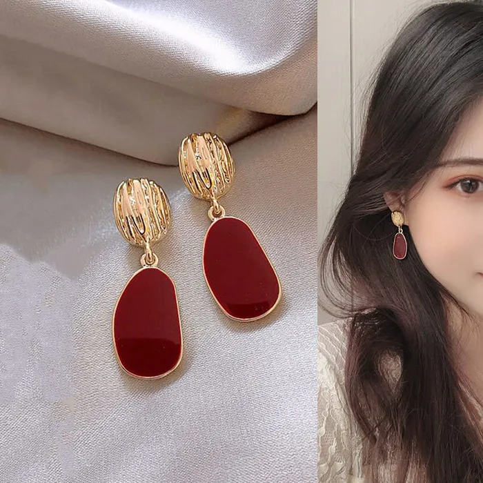 Earrings Yellow Chimes Yellow Chimes Drop Earrings for Women Combo of 3 Pairs Gold Plated Geometric Shaped Drop and Stud Earrings for Women and Girls