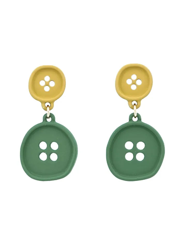 Earrings Yellow Chimes Yellow Chimes Earrings for Women and Girls Drop Earrings for Girls Multicolor Shirt Button Designed Drop Earrings Birthday Gift for girls and women Anniversary Gift for Wife