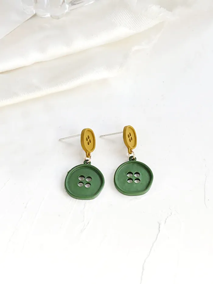 Earrings Yellow Chimes Yellow Chimes Earrings for Women and Girls Drop Earrings for Girls Multicolor Shirt Button Designed Drop Earrings Birthday Gift for girls and women Anniversary Gift for Wife