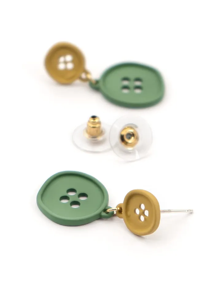 Earrings Yellow Chimes Yellow Chimes Earrings for Women and Girls Drop Earrings for Girls Multicolor Shirt Button Designed Drop Earrings Birthday Gift for girls and women Anniversary Gift for Wife