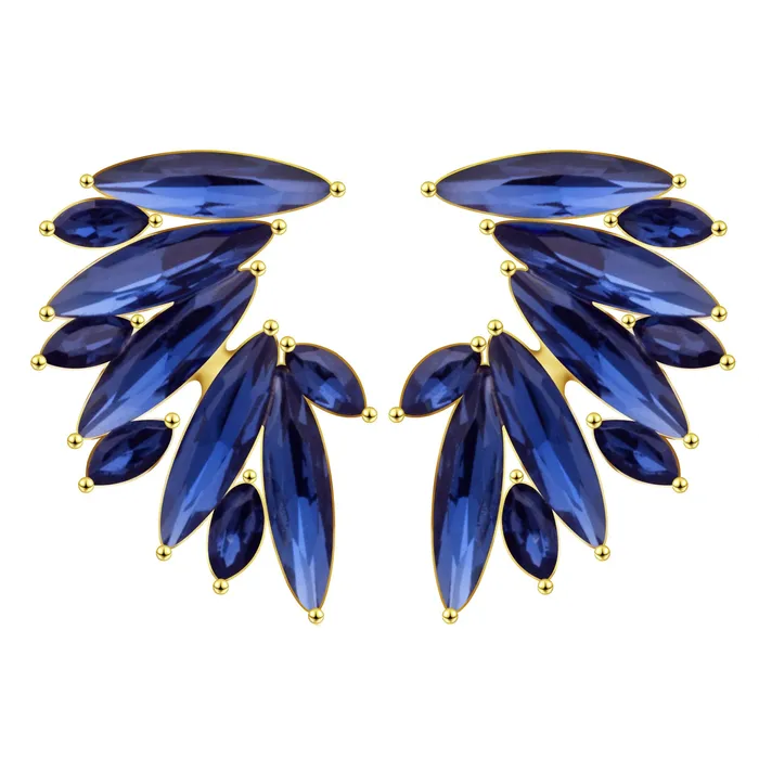 Earrings Yellow Chimes Yellow Chimes Elegant Gold Plated Crystal ClipOn Stud Earrings for Women and Girls Blue Earrings Yellow Chimes Yellow Chimes Elegant Gold Plated Crystal ClipOn Stud Earrings for Women and Girls Blue
