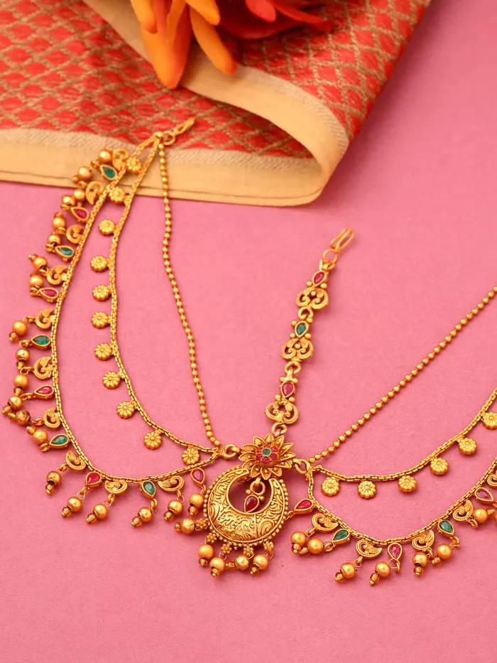 Earrings Yellow Chimes Yellow Chimes Head Chain For Women Gold Toned Bridal layered Beaded Traditional Mathapatti For Women and Girls Gold3 Earrings Yellow Chimes Yellow Chimes Head Chain For Women Gold Toned Bridal layered Beaded Traditional Mathapatti For Women and Girls Gold3