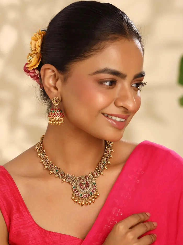 Earrings Yellow Chimes Yellow Chimes Jewellery Set For Women Ethnic Gold Plated Choker Necklace Set for Women Traditional Jewellery Sets For Girls Birthday Gift for Girls Women Anniversary Gift for Wife