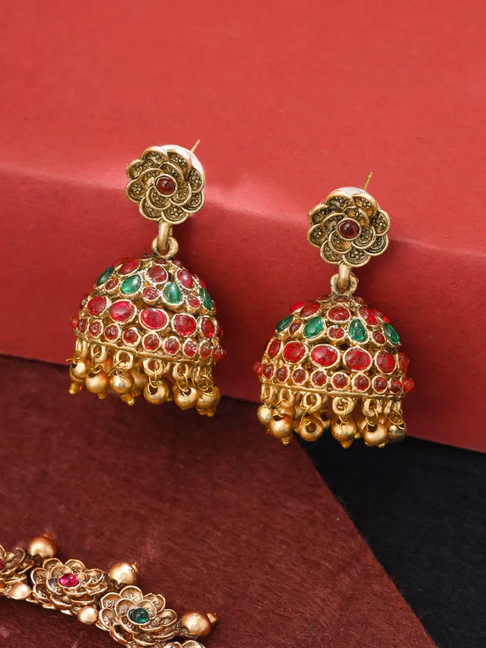 Earrings Yellow Chimes Yellow Chimes Jewellery Set For Women Ethnic Gold Plated Choker Necklace Set for Women Traditional Jewellery Sets For Girls Birthday Gift for Girls Women Anniversary Gift for Wife