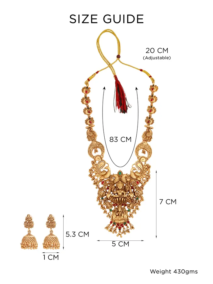 Earrings Yellow Chimes Yellow Chimes Jewellery Set For Women Ethnic Gold Plated Long Necklace Set for Women Traditional Temple Jewellery Sets For Girls Birthday Gift for Girls Women Anniversary Gift for Wife