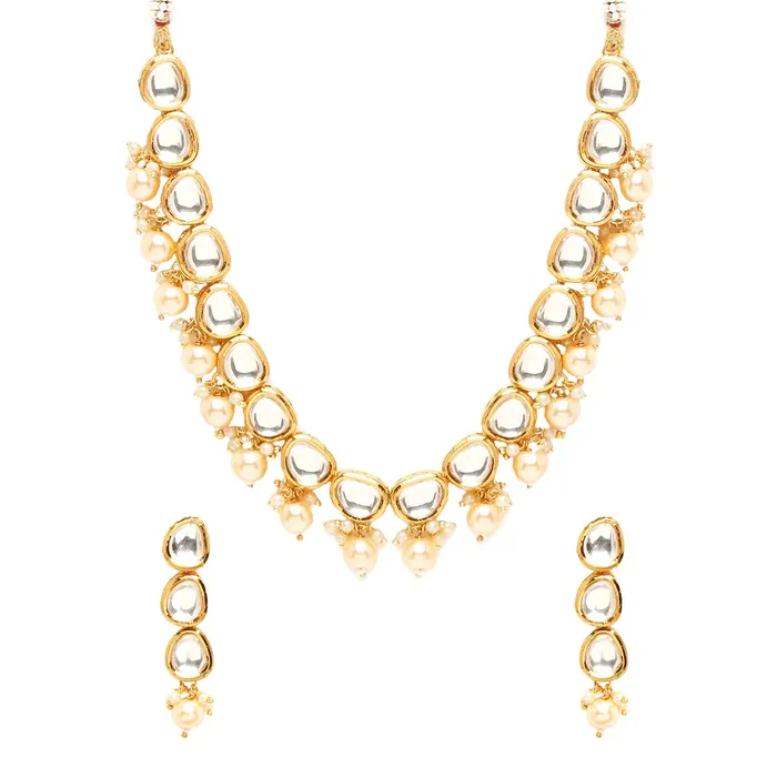 Earrings Yellow Chimes Yellow Chimes Jewellery Set for Women Gold Plated Big Kundan Studded Beads Drop Designed Choker Necklace Set with Earrings for Women and Girls Earrings Yellow Chimes Yellow Chimes Jewellery Set for Women Gold Plated Big Kundan Studded Beads Drop Designed Choker Necklace Set with Earrings for Women and Girls