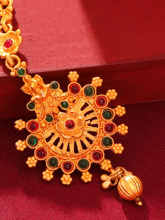 Earrings Yellow Chimes Yellow Chimes Maang Tikka For Women Traditional Bridal Golden Maangtikka Netichutti For Girls Gold Plated Ethnic MaangTika Birthday Gift for Girls Women Anniversary Gift for Wife Design 10