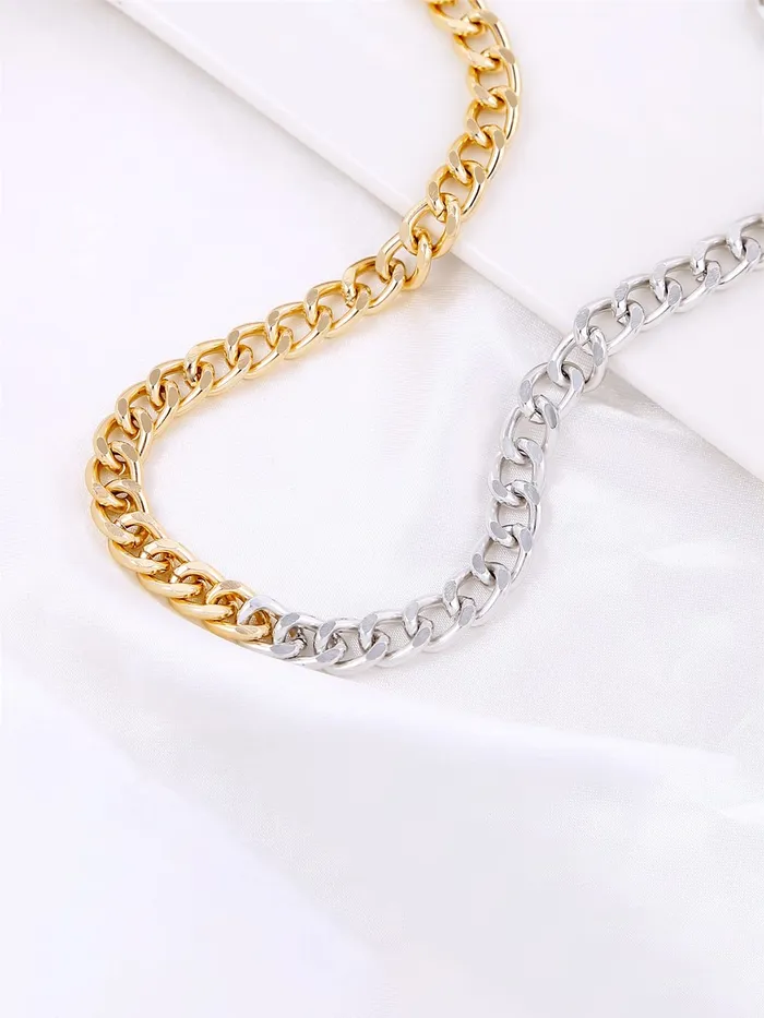Earrings Yellow Chimes Yellow Chimes Necklace for Women and Girls Fashion Chain Necklace for Women Dual Toned Link Chain Necklace for Girls Birthday Gift for girls and women Anniversary Gift for Wife