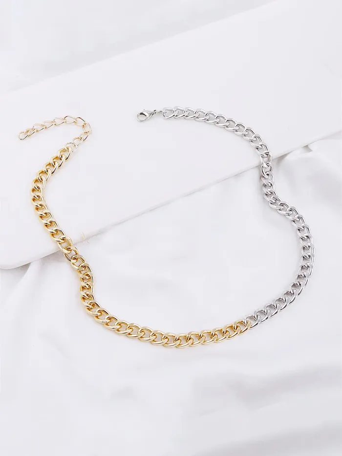 Earrings Yellow Chimes Yellow Chimes Necklace for Women and Girls Fashion Chain Necklace for Women Dual Toned Link Chain Necklace for Girls Birthday Gift for girls and women Anniversary Gift for Wife