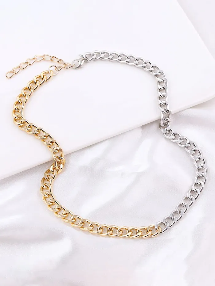 Earrings Yellow Chimes Yellow Chimes Necklace for Women and Girls Fashion Chain Necklace for Women Dual Toned Link Chain Necklace for Girls Birthday Gift for girls and women Anniversary Gift for Wife