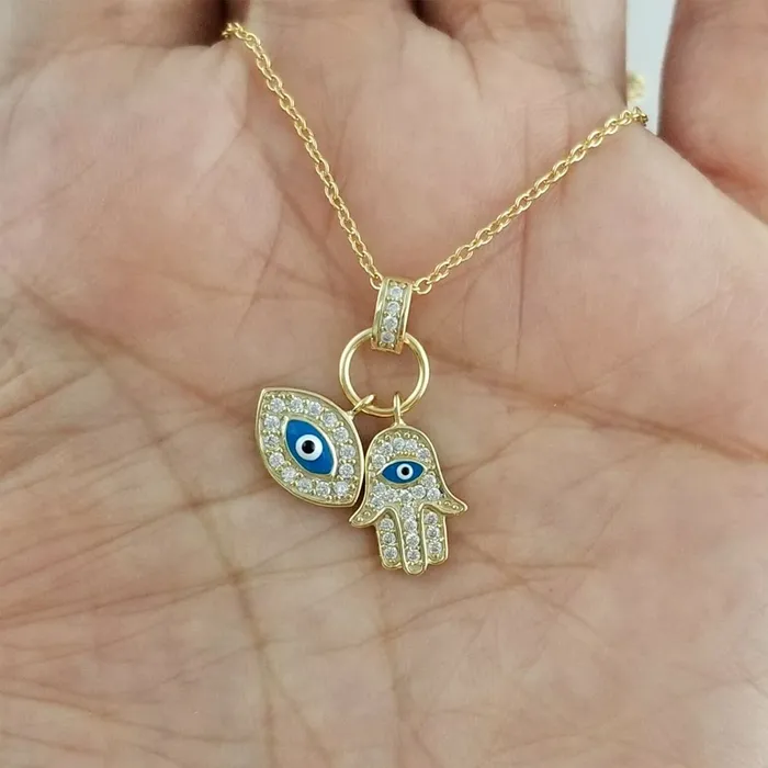 Earrings Yellow Chimes Yellow Chimes Necklace for Women and Girls Fashion Gold Layered Necklace Evil Eye Western Multilayer Chain Choker Necklace For women Birthday Gift for Girls Women Anniversary Gift for Wife