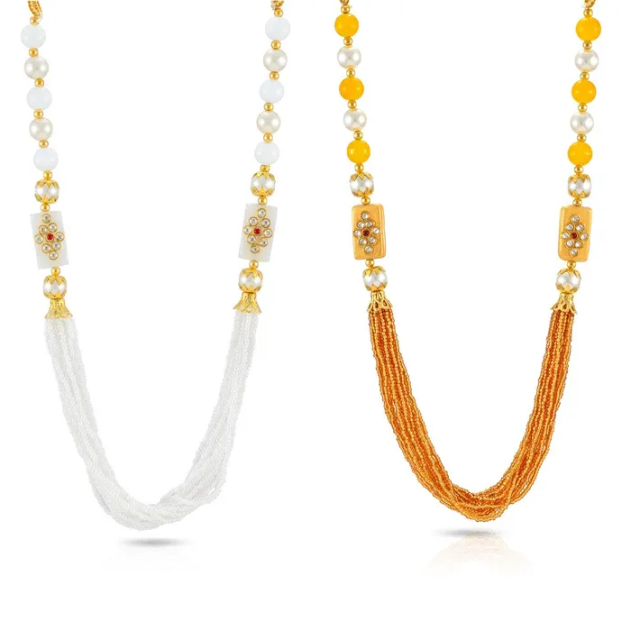 Earrings Yellow Chimes Yellow Chimes Rajasthani Beads Worked 2 Pcs Combo Multilayer Traditional Necklace Set with Earrings Jewellery Set for Women Girls BlackRed