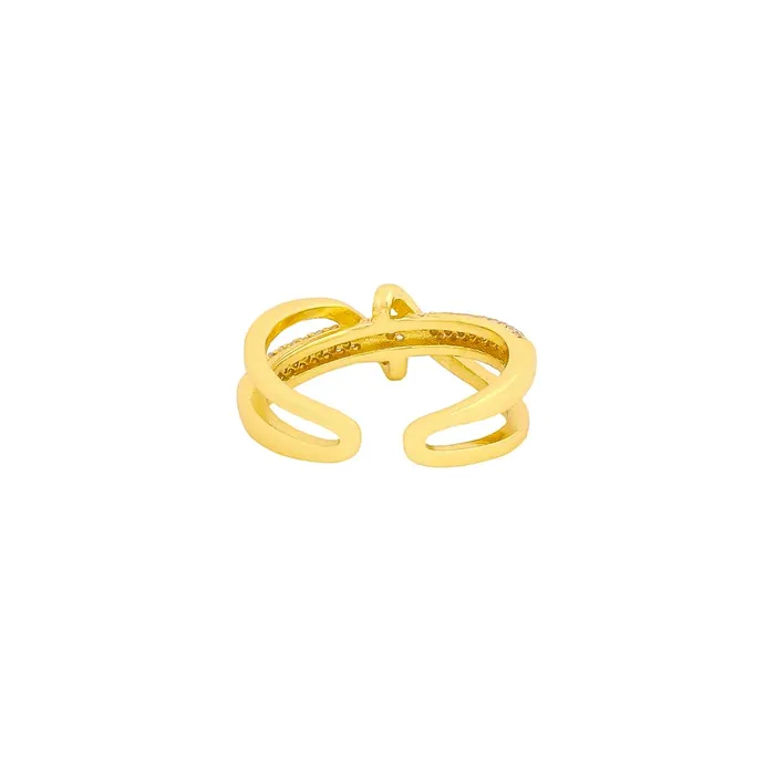 Earrings Yellow Chimes Yellow Chimes Rings for Women and Girls Fashion Golden Band Ring Gold Plated Crystal Studded Adjustable Finger Ring for Women Birthday Gift For Girls Women Anniversary Gift for Wife