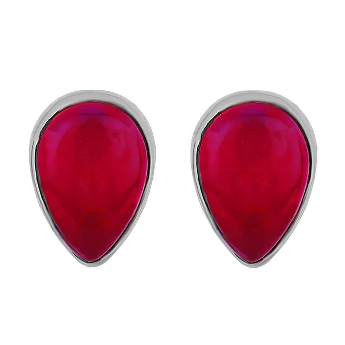 Earrings Yellow Chimes Yellow Chimes Sterling Silver Stud Earring 925 Sterling Silver Hallmark Gemstone Red Opal and Certified Purity Studs Earrings for Women and Girls