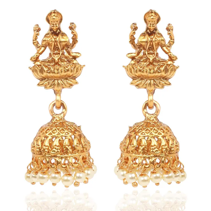 Earrings Yellow Chimes Yellow Chimes Traditional Jewellery Set for Women Ethnic Temple Jewellery Set Gold Plated Jewelry Set Traditional Long Haram Necklace Set for Women and Girls Design 9
