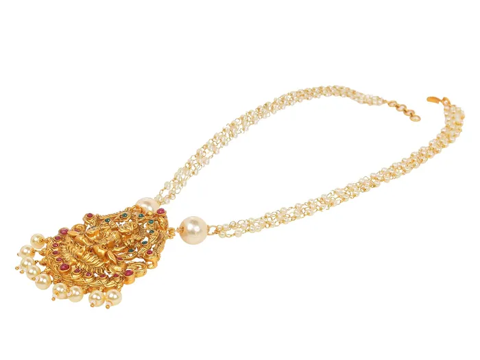 Earrings Yellow Chimes Yellow Chimes Traditional Jewellery Set for Women Ethnic Temple Jewellery Set Gold Plated Jewelry Set Traditional Long Haram Necklace Set for Women and Girls Design 9