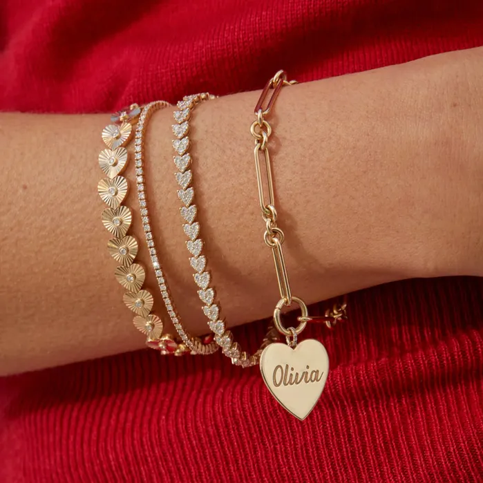 ef collection Bracelets Gold Jumbo Heart Charm Bracelet