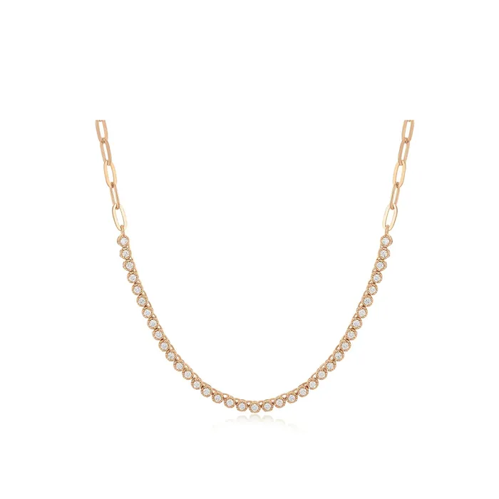 ef collection Necklaces Diamond Segment Mini Link Necklace