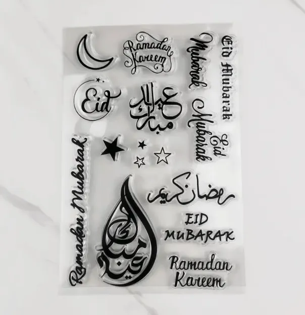 Eid Mubarak Clear Silicone Stamp Set for Jesmonite Art RESIN ART HUB Earrings