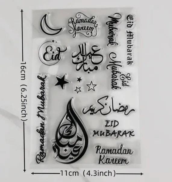 Eid Mubarak Clear Silicone Stamp Set for Jesmonite Art RESIN ART HUB Earrings