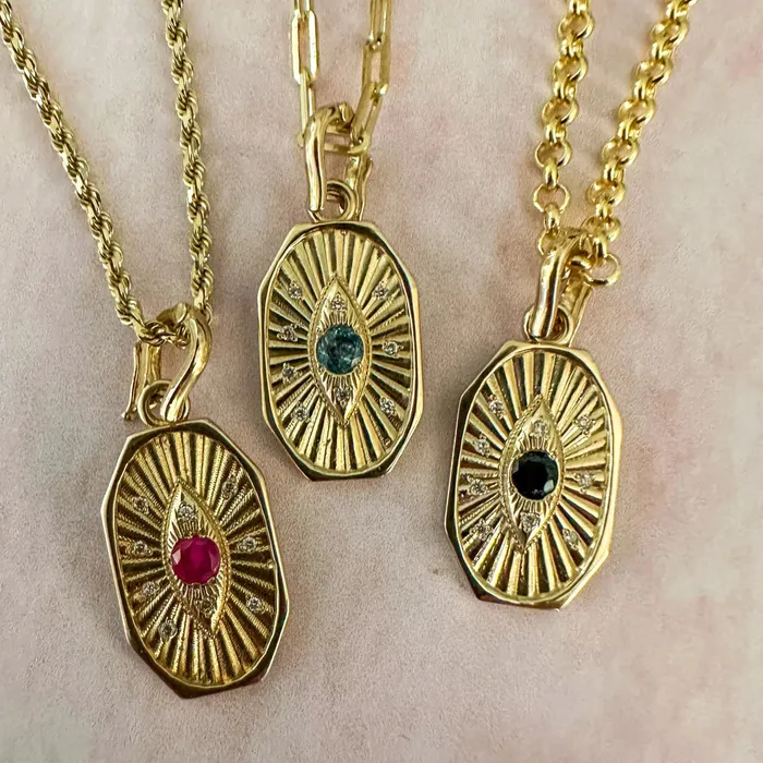 Evil Eve Oval Lingua Necklaces