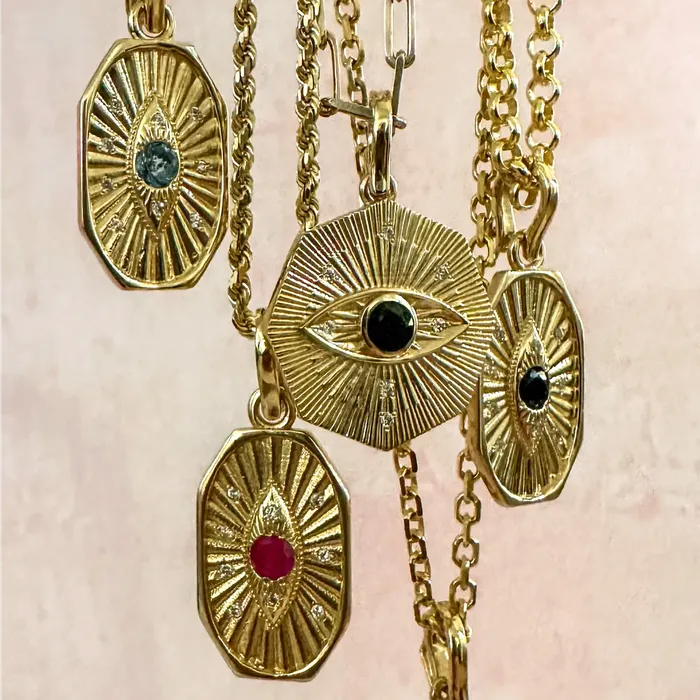 Evil Eve Oval Lingua Necklaces