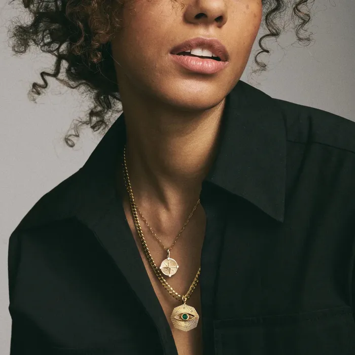Evil Eye Octagon Lingua Necklaces