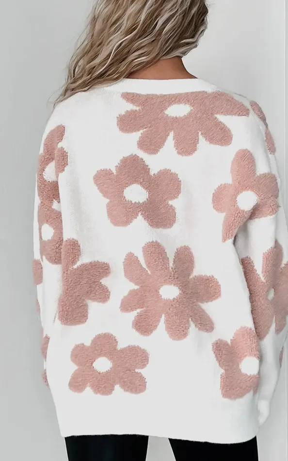Floral Fuzzy Shoulder Sweater Lalaloo Rings