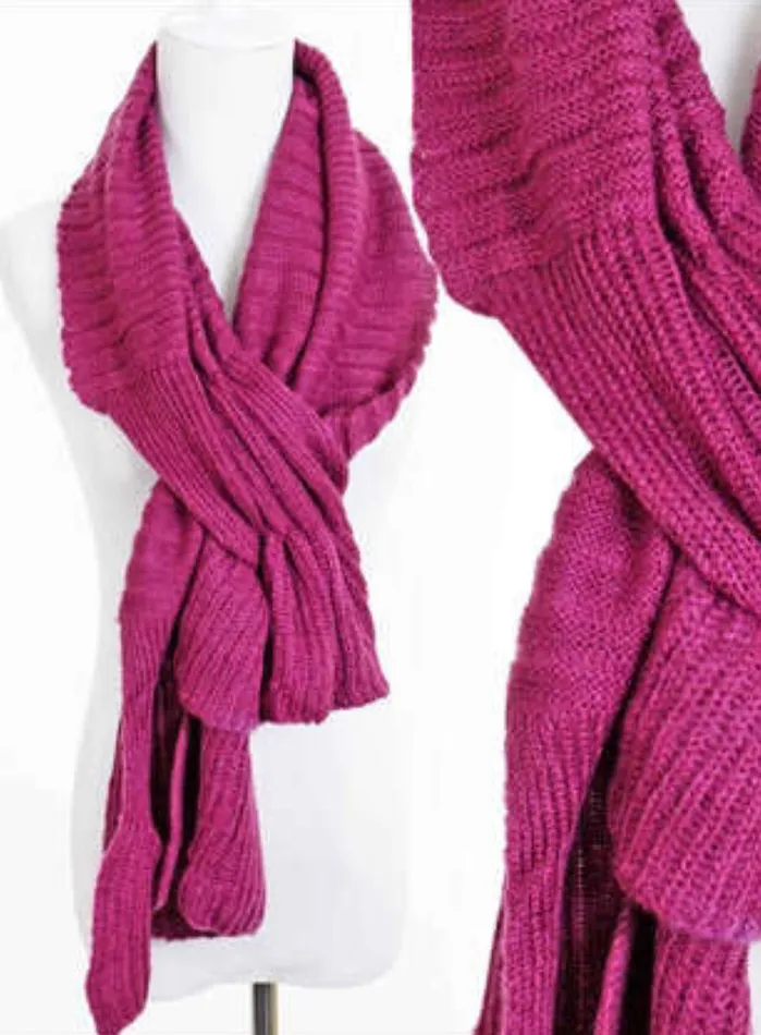 Fuchsia Knit Scarf Candlewick Gift Shop Earrings