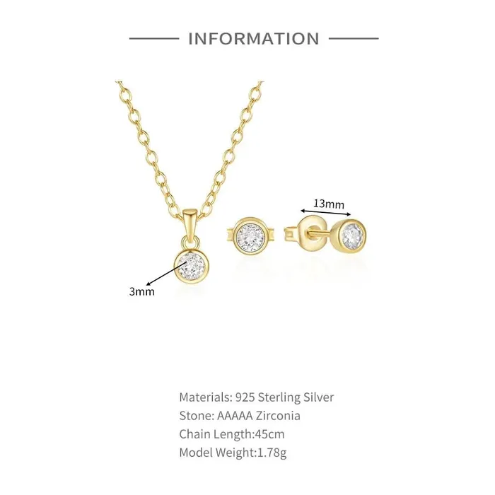 Get Signatured Necklaces Sterling Silver CZ Pendant Necklace Set Get Signatured Necklaces Sterling Silver CZ Pendant Necklace Set