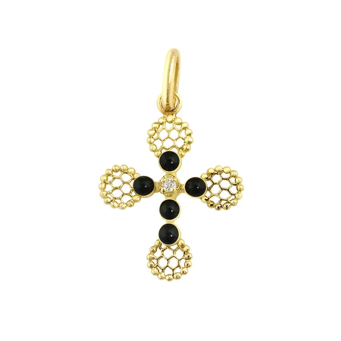 Gigi Clozeau Necklaces Lace Cross Diamond Pendant