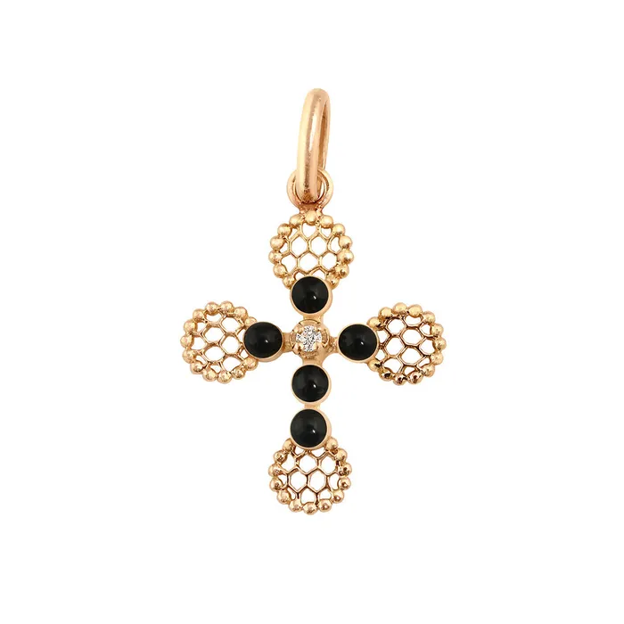 Gigi Clozeau Necklaces Lace Cross Diamond Pendant
